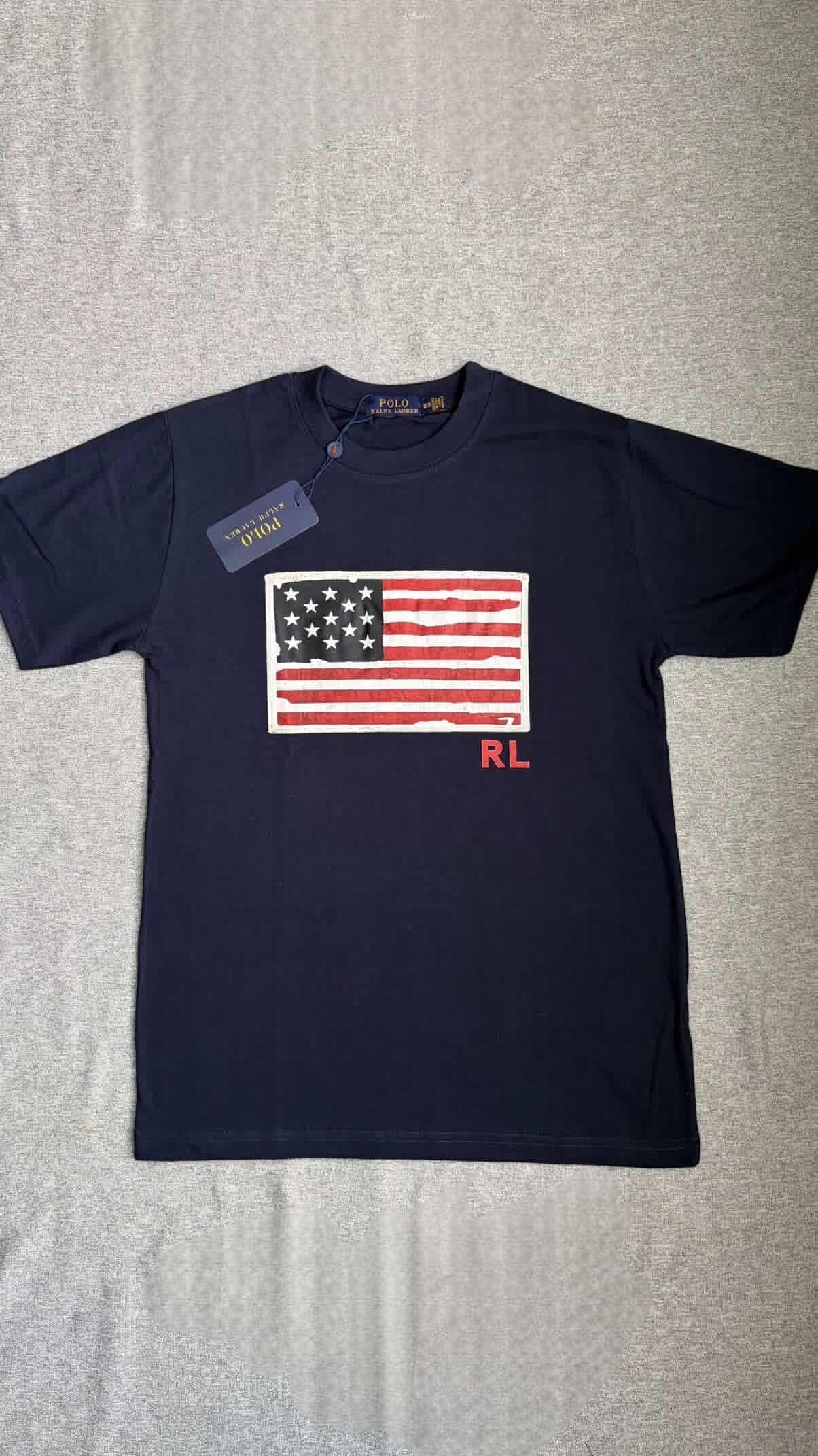 RL American Flag Tshirt - Navy