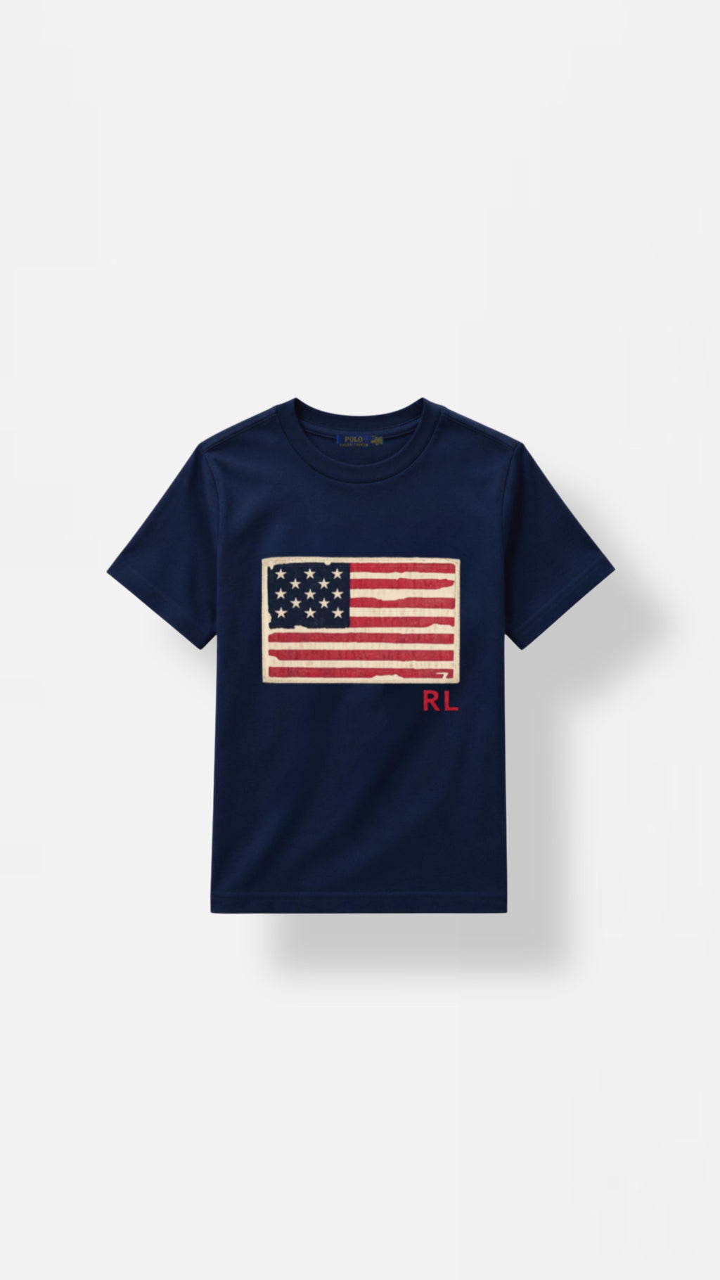 RL American Flag Tshirt - Navy