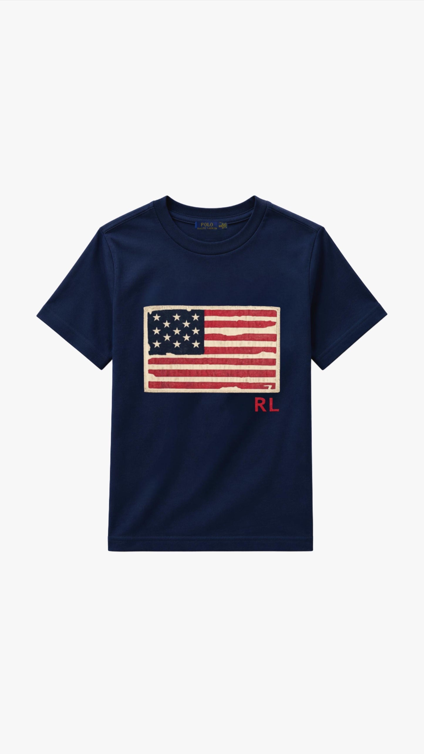 RL American Flag Tshirt - Navy