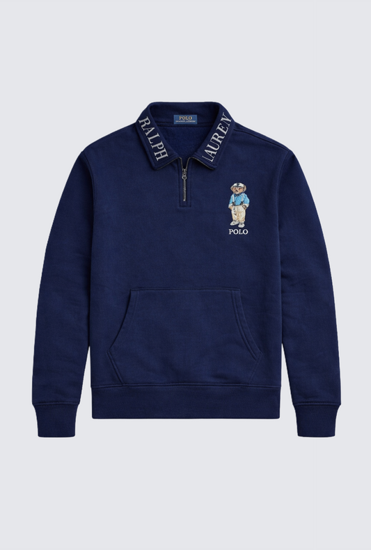 ''RALPH LAUREN BEAR QUARTER ZPPER - NAVY
