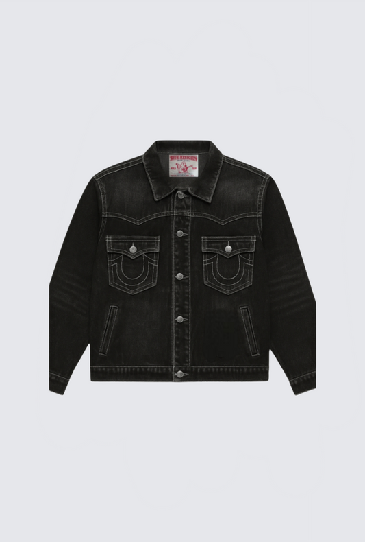 TRUE RELIGION JACKET DENIM BLACK GREY