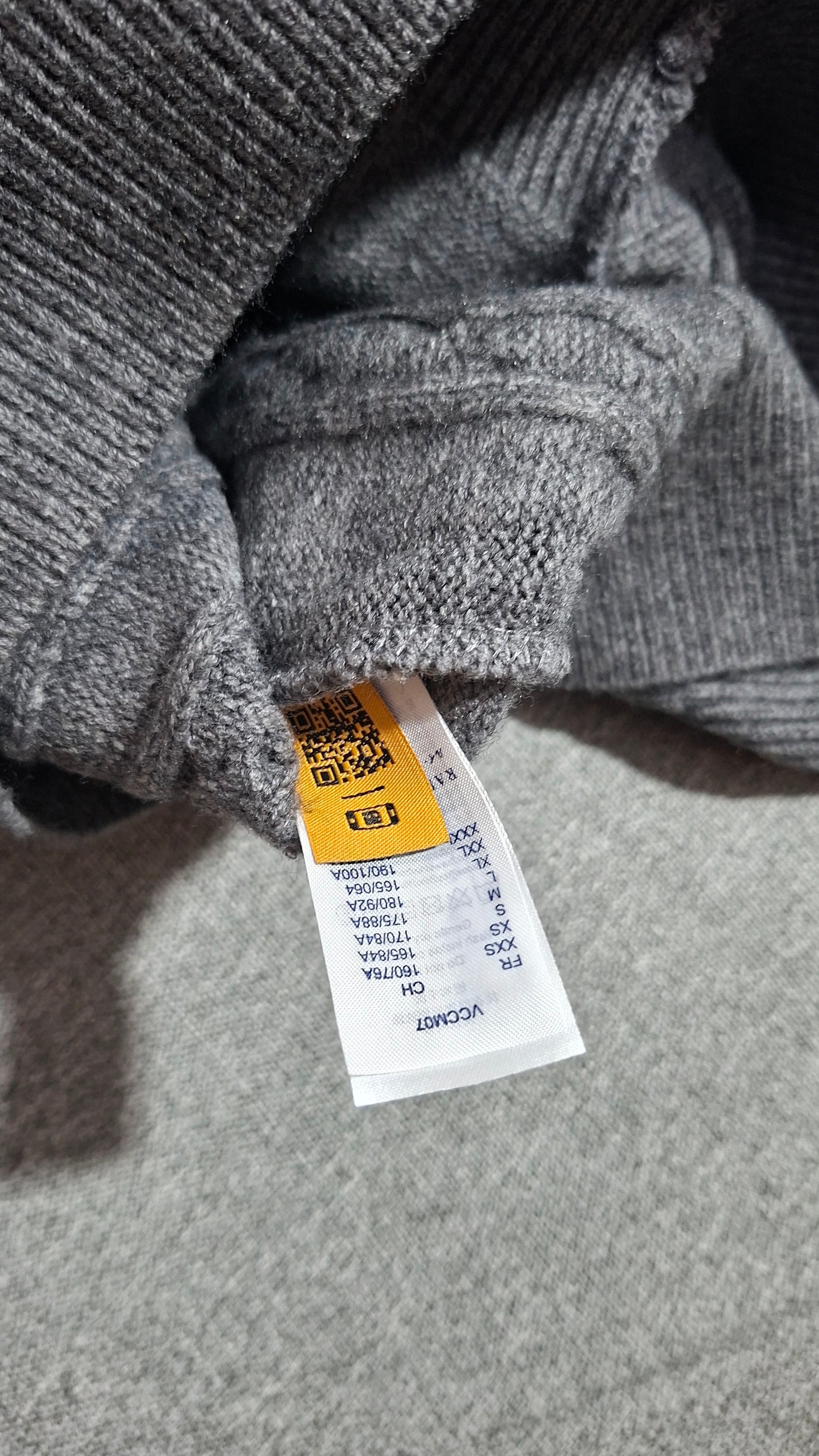 "POLO KNIT COTTON SWEATER -GRAY